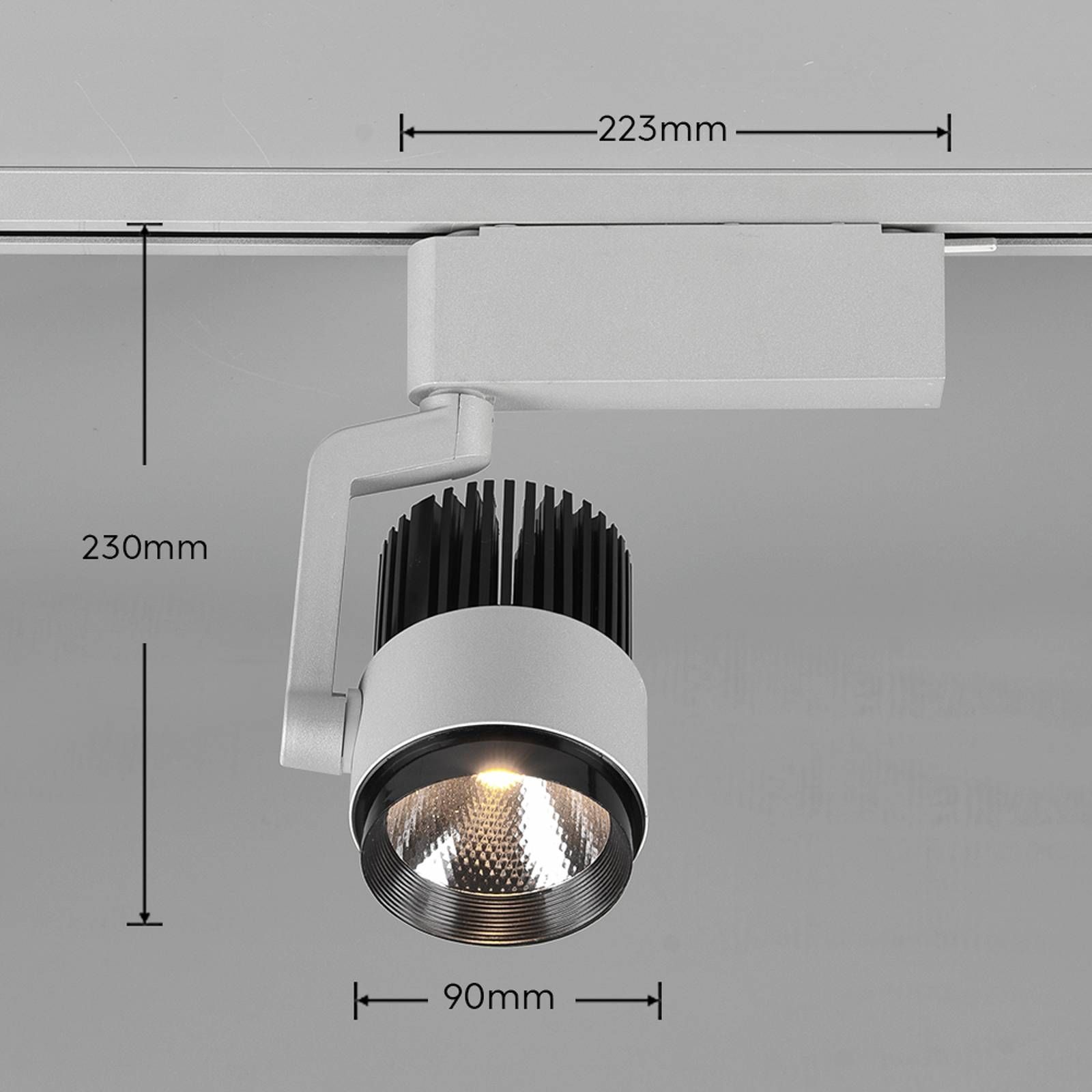 Trio Lighting LED bodové svetlá Radiator DUOline, CCT, titánová, Obývacia izba / jedáleň, kov, 15W, P: 22.3 cm, L: 9 cm, K: 23cm
