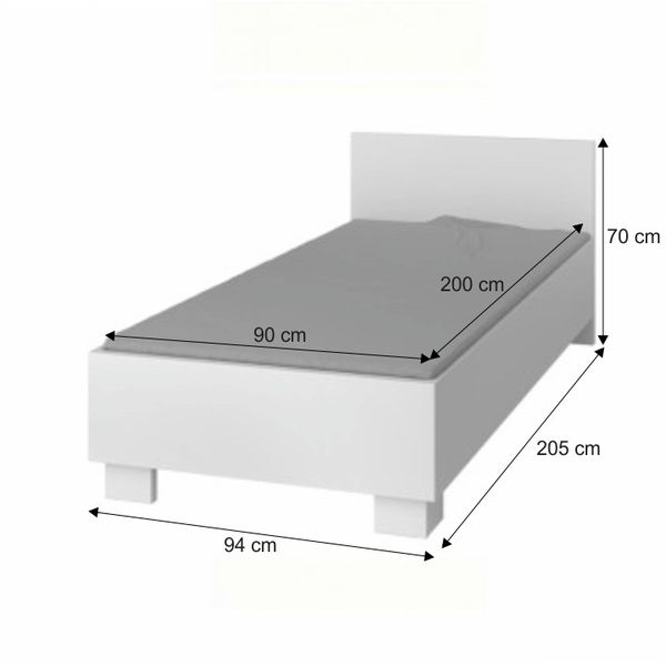 Jednolôžková posteľ Svend Typ 36 90 - biela
