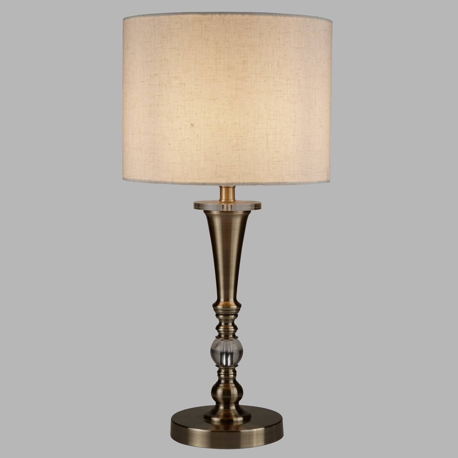 Searchlight Stolová lampa Oscar s tienidlom vo vzhľade plátna, Obývacia izba / jedáleň, konštrukčná oceľ, plast, akryl, E27, 60W, K: 62cm