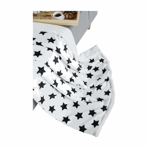 Obojstranná baránková deka, vzor hviezdy, 150x200, SEOLA