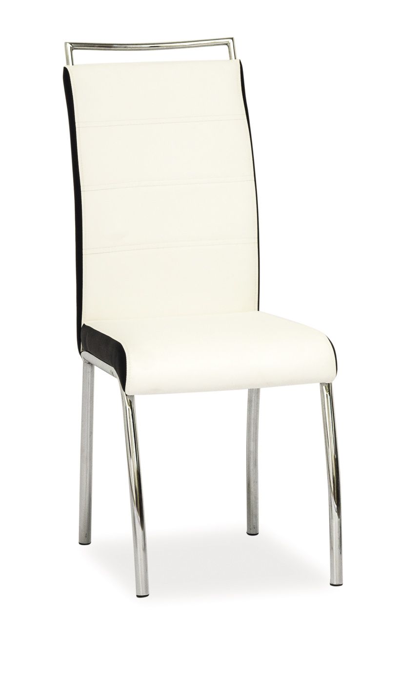Jedálenská stolička H-442 (ekokoža biela + čierna)