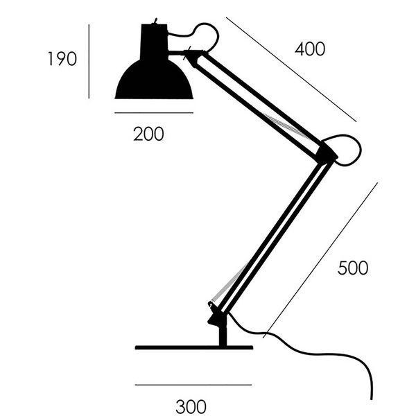 midgard pružinová stolová lampa s podstavcom biela, Obývacia izba / jedáleň, hliník, oceľ, textil, E27, 60W, L: 30 cm, K: 80cm