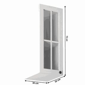 Horná skrinka so sklom G30S, ľavá, biela/sosna andersen, PROVANCE