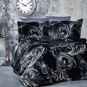 Brotex Obliečky Satén Exclusive Atlantis Black 240x220/2x70x90cm