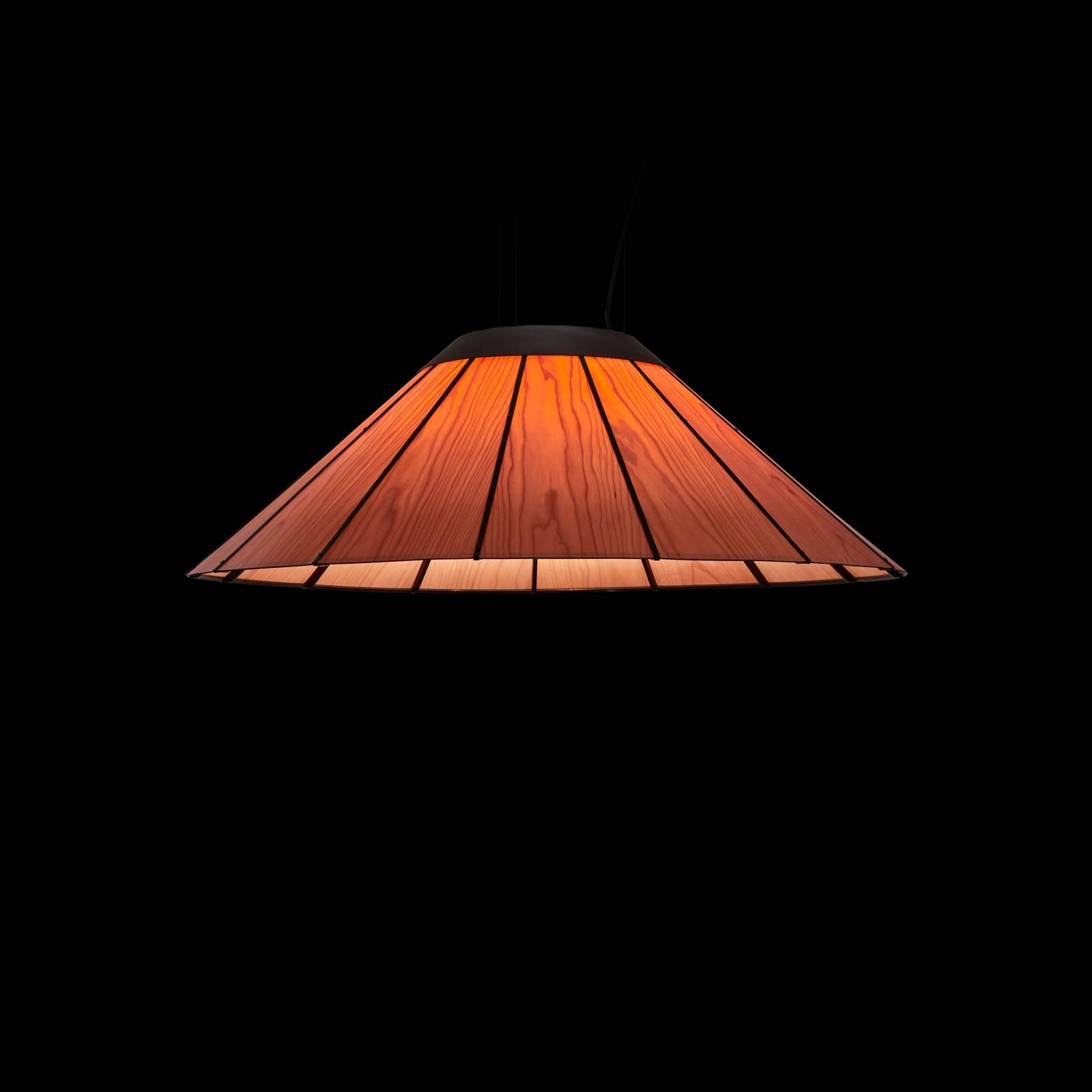 LZF LamPS Banga SM LED svietidlo, Ø 90 cm, čerešňa, Obývacia izba / jedáleň, drevená dyha, akryl, kov, 32W, K: 30cm