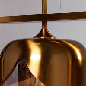 KARE Golden Goblet Quattro závesná lampa 4-pl., Obývacia izba / jedáleň, oceľ, sklo, E27, 40W, P: 114.5 cm, L: 31 cm
