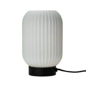 Dyberg Larsen Riflet stolná lampa, výška 23 cm, Obývacia izba / jedáleň, sklo, kov, E27, 40W, K: 23cm