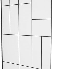 MEXEN/S - KIOTO samostatne stojaca sprchová zástena 110 x 200 cm, transparent/čierna vzor 8 mm, čierna 800-110-002-70-78