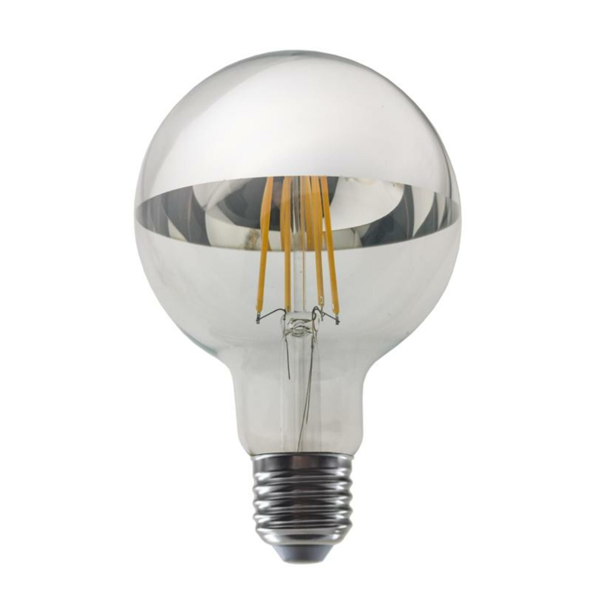 ACA Lighting LED FILAMENT E27 DIM G95 stříbrná 8W 2700K 230V 900lm RA80 PALA958WWDIMS