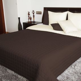 DomTextilu Obojstranná prikrývka na manželskú posteľ hnedej farby 200 x 220  56676-234984