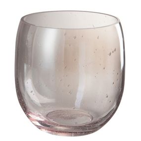 Ružová sklenená váza Bubble - Ø 17*17 cm