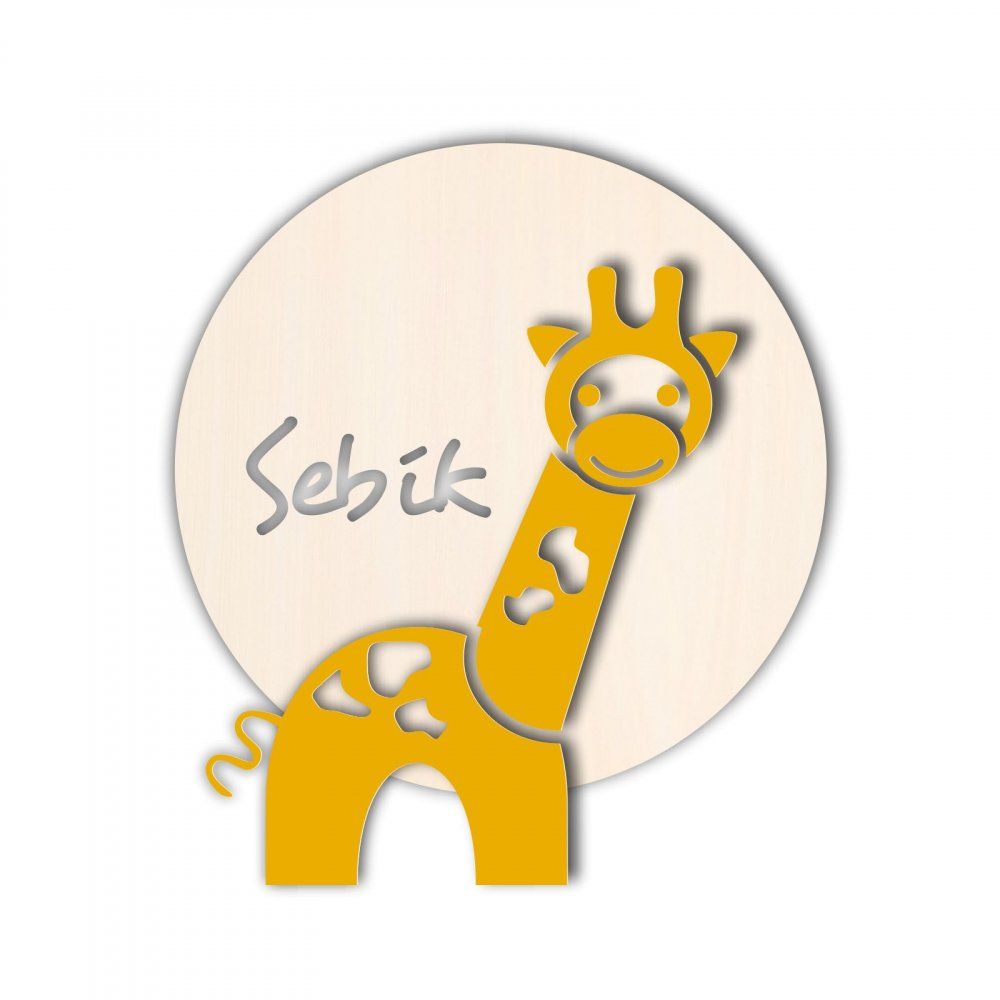 Pieris design Drevené meno na stenu - žirafa
