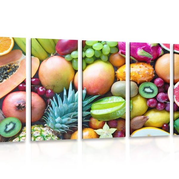 5-dielny obraz tropické ovocie - 100x50