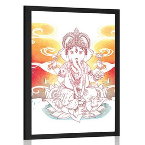 Plagát hinduistický Ganéša - 30x45 black