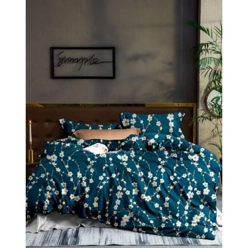 DomTextilu Tmavozelené posteľné obliečky s potlačou kvetov 3 časti: 1ks 160 cmx200 + 2ks 70 cmx80 Zelená 140x200 cm 28768-155214