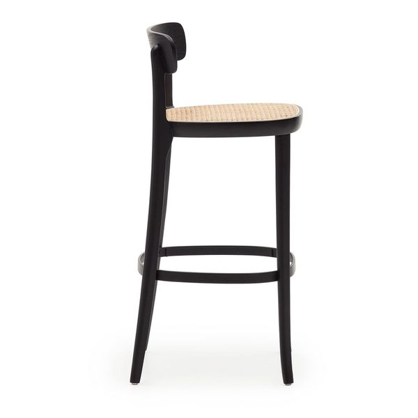 Čierna barová stolička v dekore jaseňa 99 cm Romane – Kave Home