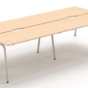 NARBUTAS - Štvormiestny pracovný stôl ROUND 240x144 s posuvnou doskou