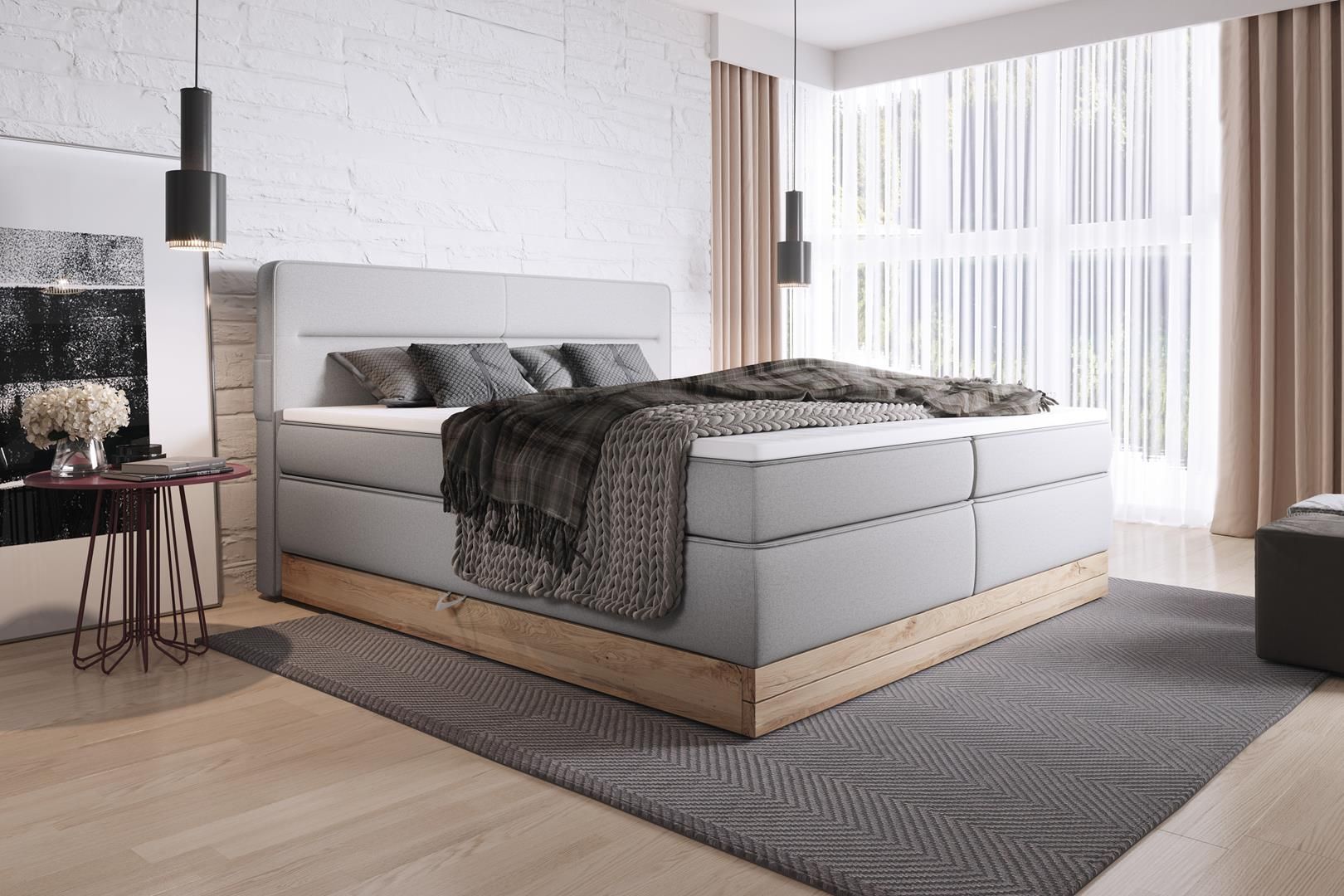 Boxspring posteľ massiv wood NICOLE