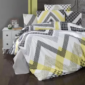 Brotex Obliečky krep Zigzag grey 140x200/70x90cm