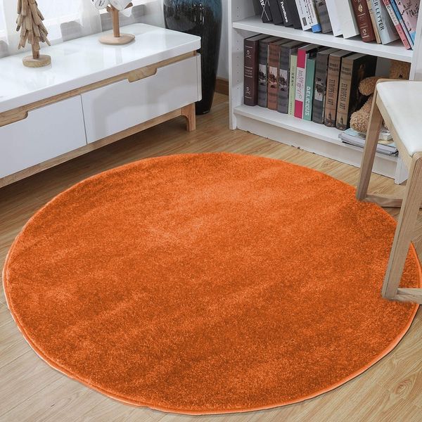 DomTextilu Okrúhly koberec v oranžovej farbe 54646-234123
