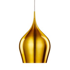 Searchlight Závesná lampa Vibrant Ø 26 cm, zlatá, Obývacia izba / jedáleň, kov, hliník, E27, 60W, K: 44cm