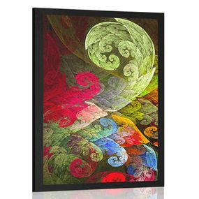 Plagát magické abstraktné pastelové listy - 20x30 black