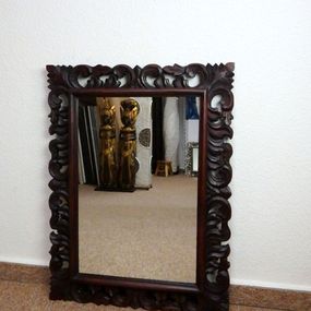 Zrkadlo LUGAR hnedé , 80x60cm, exotické drevo