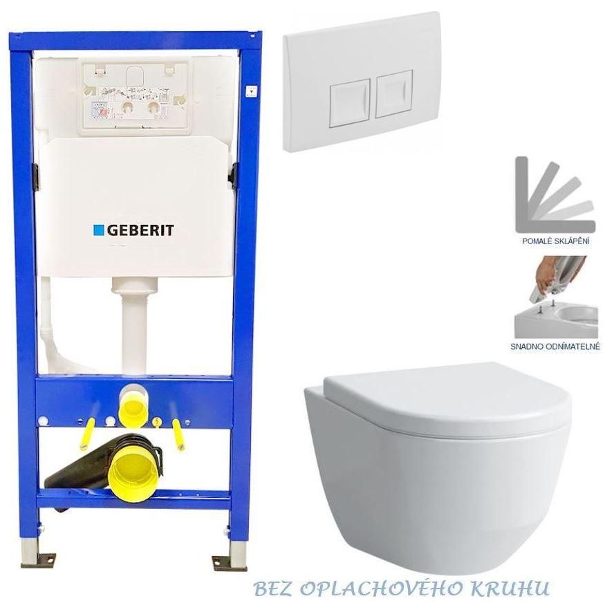 GEBERIT DuofixBasic s bielym tlačidlom DELTA50 + WC LAUFEN PRO RIMLESS + SEDADLO 458.103.00.1 50BI LP1