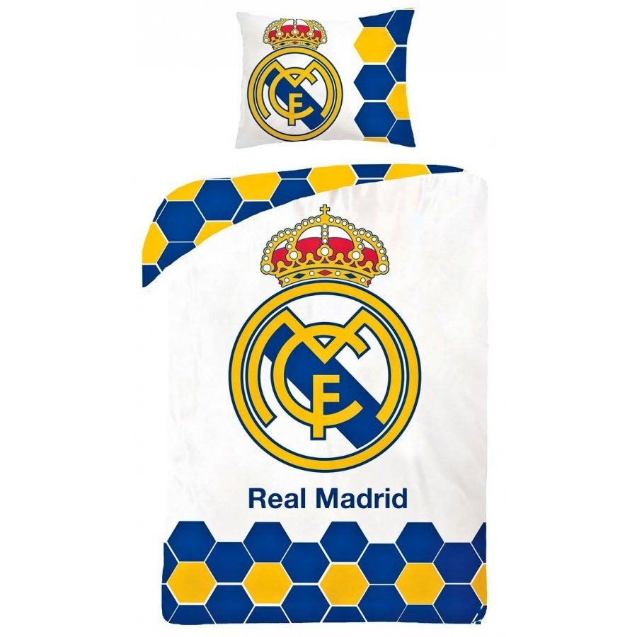 Setino · Bavlnené posteľné obliečky - posteľná bielizeň - FC Real Madrid - 140 x 200 + 70 x 90 cm | Oficiálny produkt Realmadrid