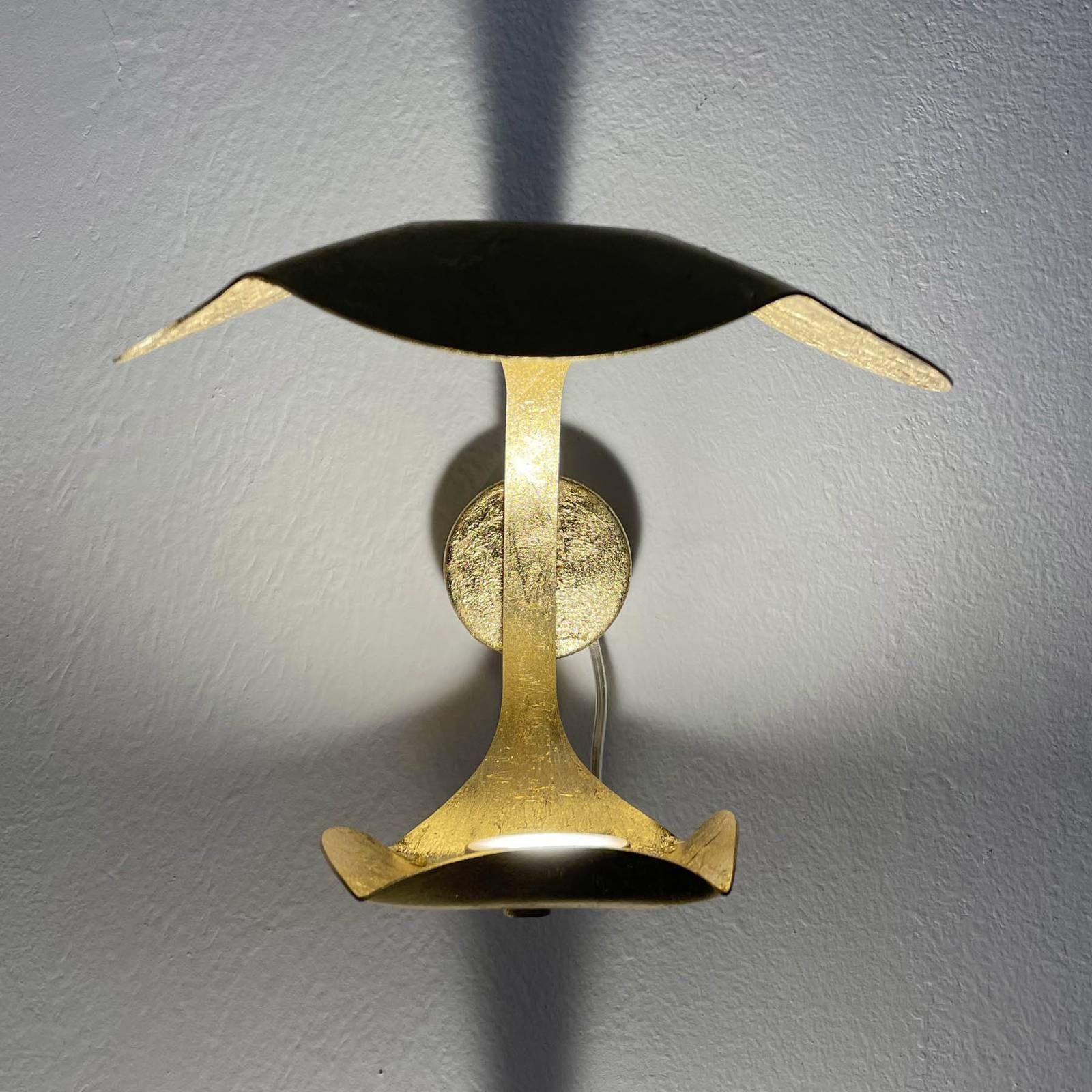 Knikerboker Le Gigine LED svetlo, lístkové zlato, Obývacia izba / jedáleň, oceľ, 6W, L: 18 cm, K: 16cm