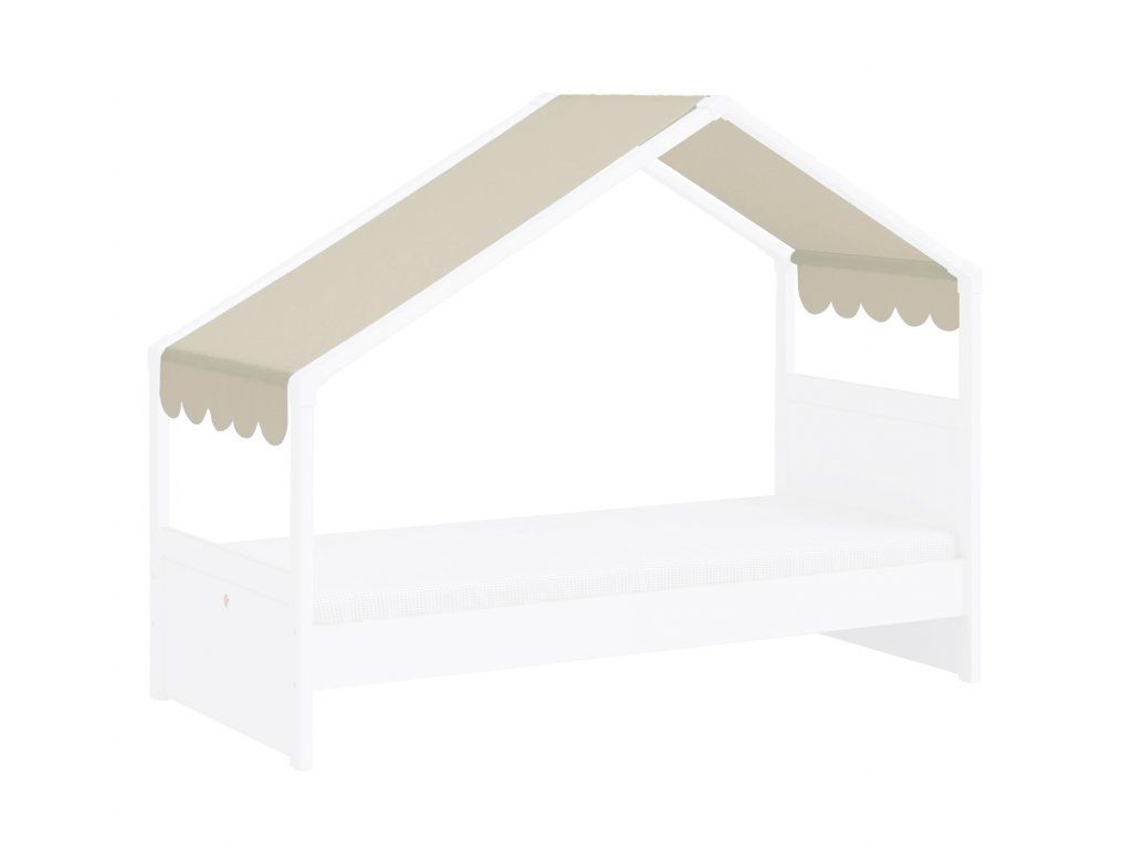 ČILEK - Detská posteľ s baldachýnom 90x200 cm Montes White béžová