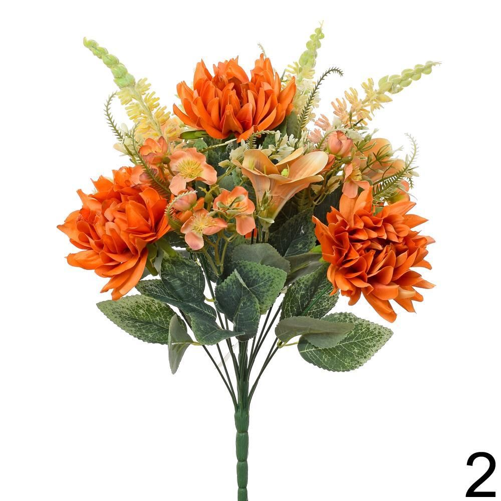 Kytica dahlia ľalia oranžová 48cm 202341O