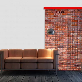 FCP L 6501 AG Design textilný foto záves obrazový Red Bricks - Červené tehly FCPL 6501, veľkosť 140 x 245 cm