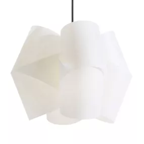 Domus Závesná lampa Julii, bielo-antracitová, Ø 54 cm, Obývacia izba / jedáleň, lunopal, textil, 45W, K: 45cm