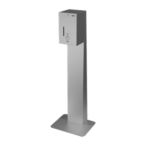 Sanela - Automatický nerezový dávkovač tekutej a gelovej dezinfekcie - vrátane stojana pre postavenie k stene, 12 V