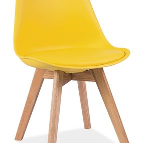 Jedálenská stolička Kris (žltá + dub)