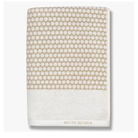 Bielo-béžový bavlnený uterák 50x100 cm Grid - Mette Ditmer Denmark