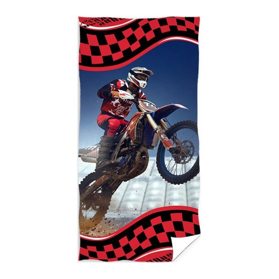 TipTrade (CZ) · Plážová osuška Motocross - 100% bavlna, froté s gramážou 300 gr./m² - 70 x 140 cm