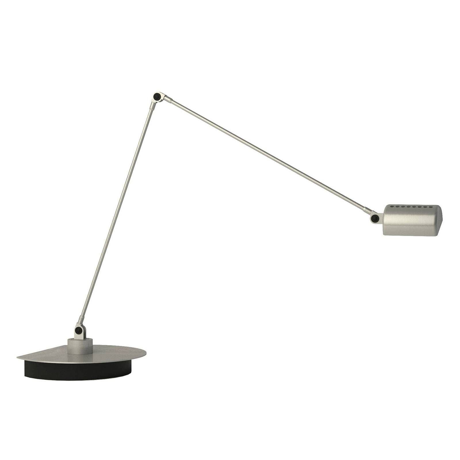 Lumina Daphine Cloe stolná LED lampa 3 000 K nikel, Pracovňa / Kancelária, oceľ, 9W, K: 90cm