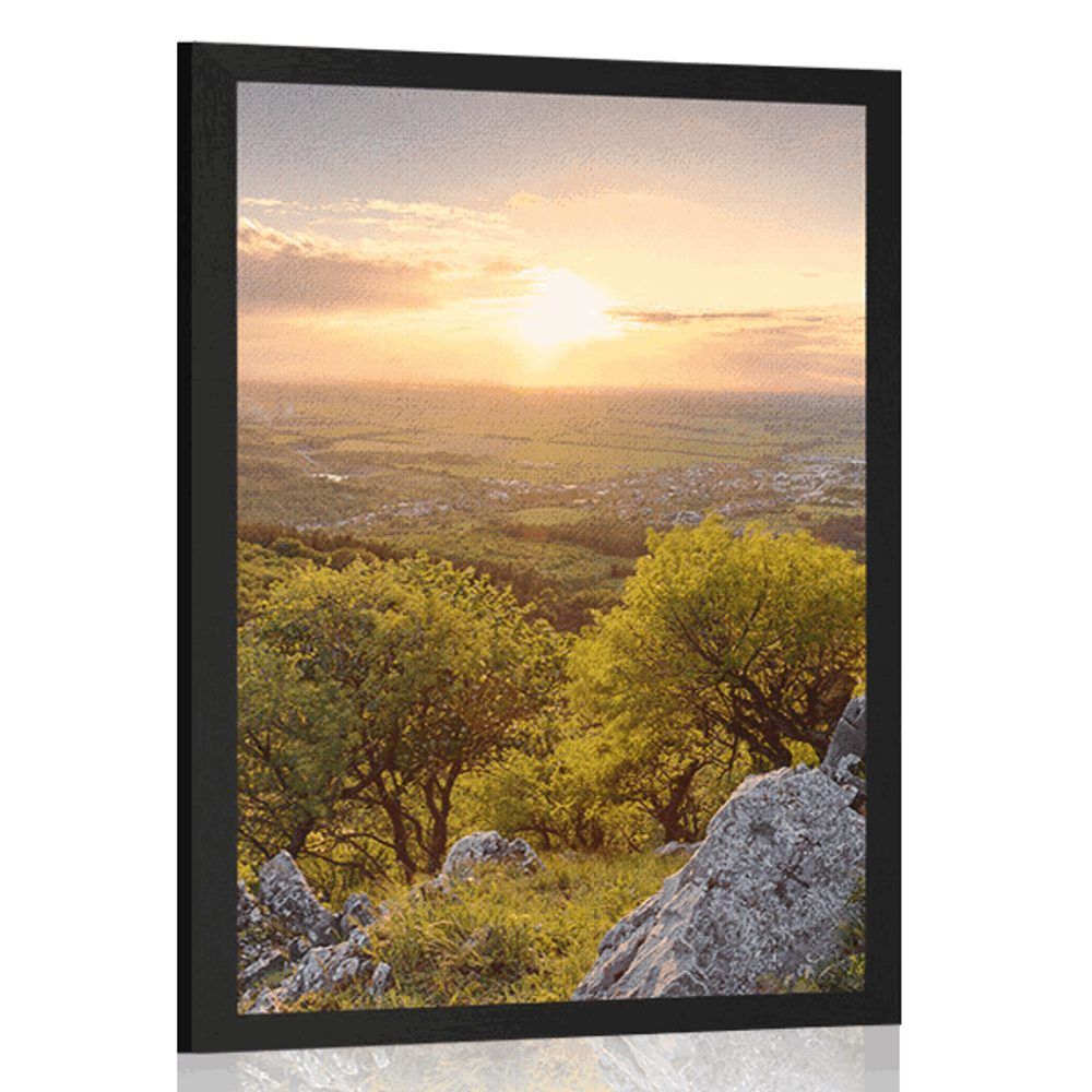 Plagát krásna príroda zaliata slnkom - 40x60 black