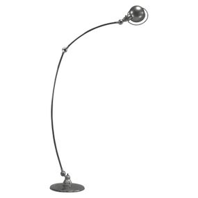 Jieldé Loft C1260 oblúková stojaca lampa, sivá, Obývacia izba / jedáleň, hliník, oceľ, E27, 60W, K: 180cm