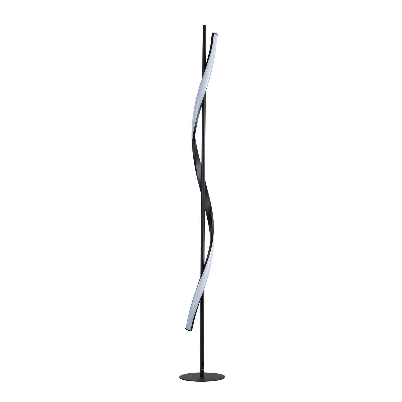 Lindby Munja LED lampa stmieva pieskovo-čierna, Obývacia izba / jedáleň, oceľ, hliník, 24.5W, L: 20 cm, K: 150cm