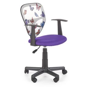 Detská stolička na kolieskach Spiker - fialová / vzor motýle