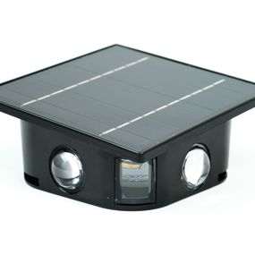 Immax 08487L IMMAX WALL vonkajšie solárne nástenné svietidlo LED 2W/30lm 6000-6500K/3000-3500K, IP54, svetelný senzor, čierna