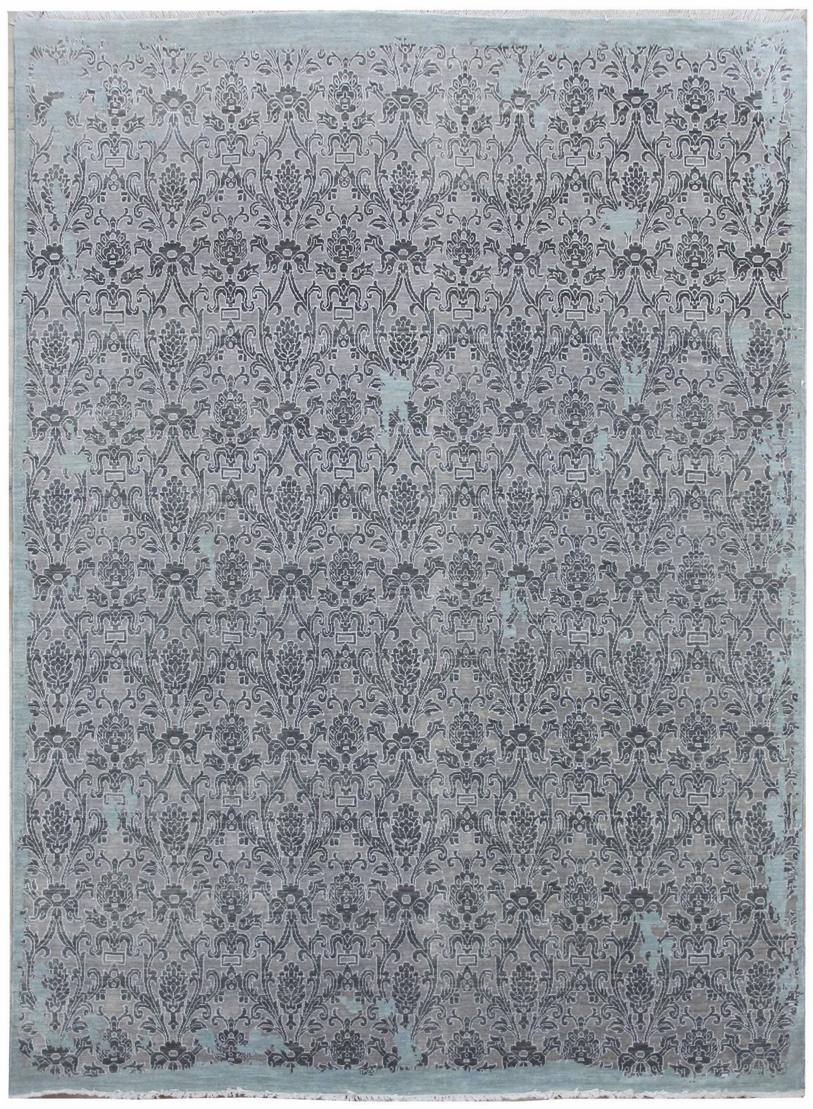 Diamond Carpets koberce Ručne viazaný kusový koberec Diamond DC-M 5 Light grey / aqua - 245x305 cm