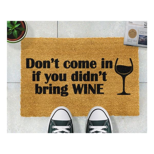 Rohožka z prírodného kokosového vlákna Artsy Doormats Without Wine, 40 x 60 cm