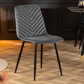 Germany24 - Dizajnová stolička Amazon zamatovo šedá