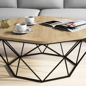 Dizajnový konferenčný stolík Gagenia 90 cm vzor dub