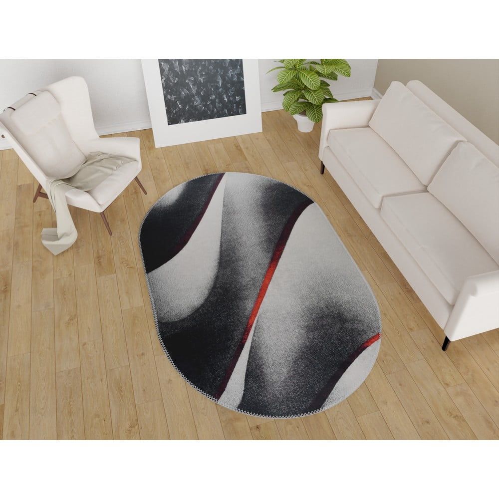 Čierno-biely umývateľný koberec 80x120 cm – Vitaus