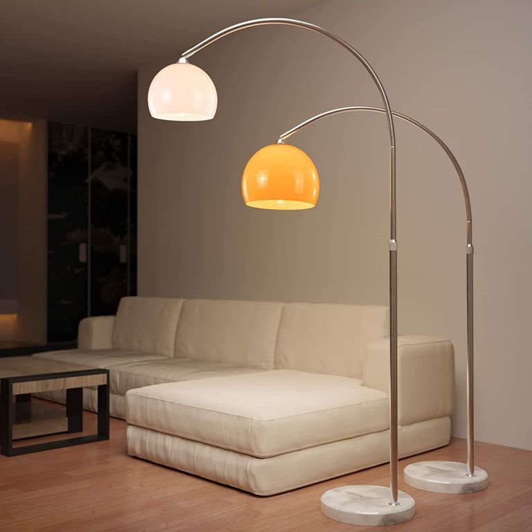 Jago Stojacia oblúková lampa, biela, 130 - 180 cm